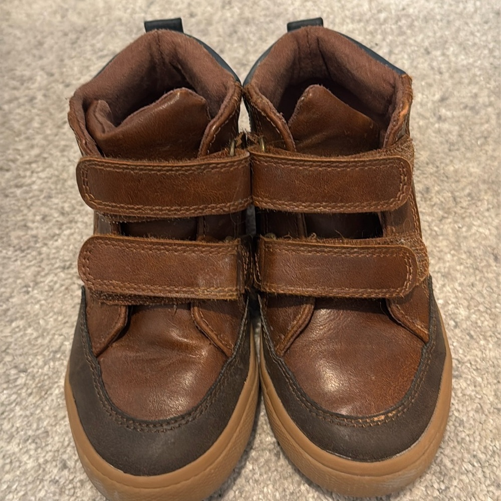 Toddler brown high top boots